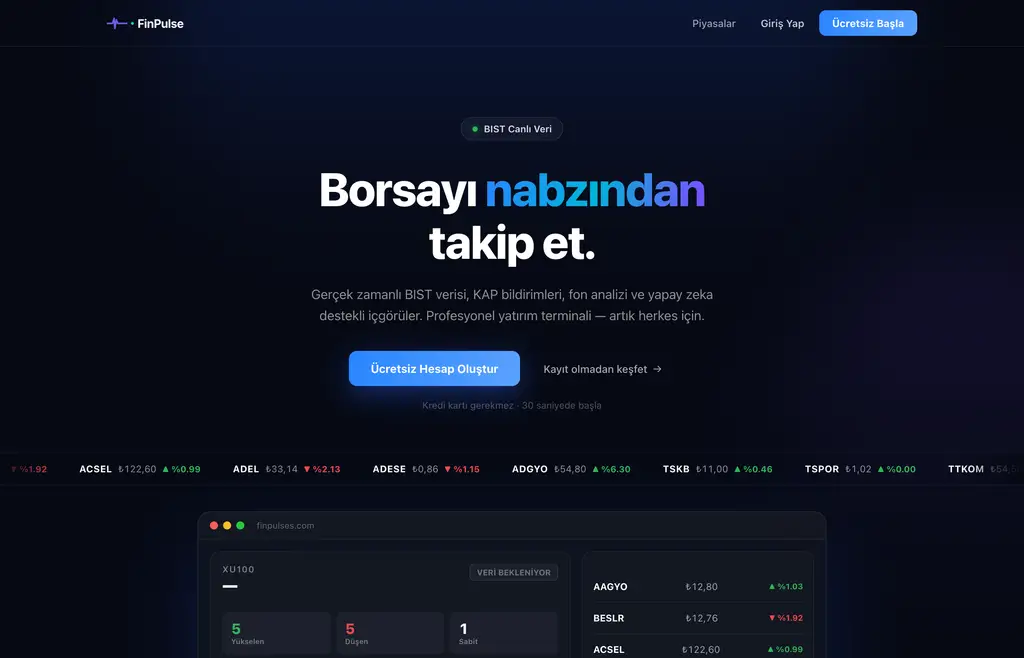 FinPulse ürün ekranı